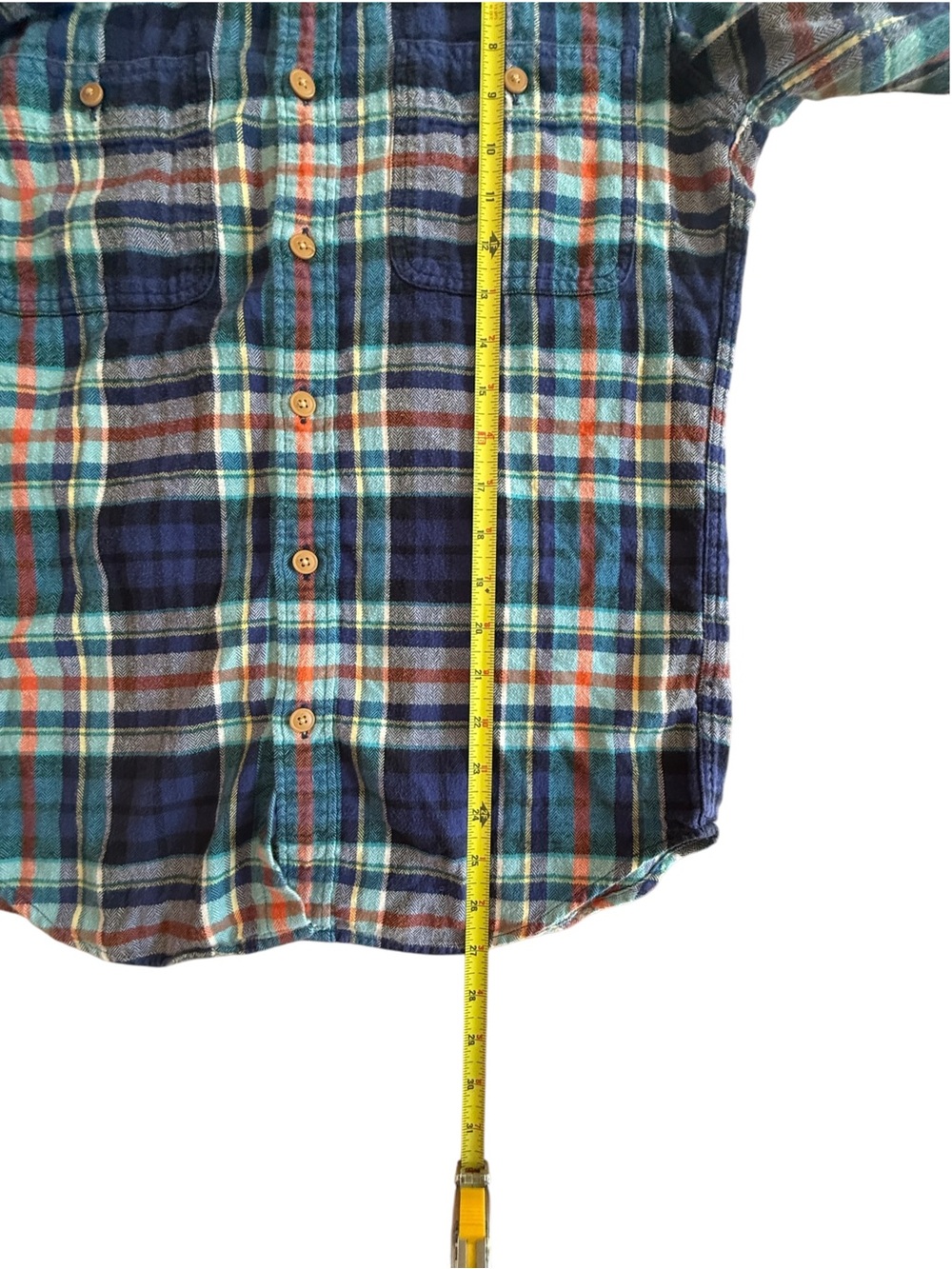 Vintage J. Crew Blue Green Preppy Plaid Flannel 100% Cotton Men’s Small - Picture 7 of 7